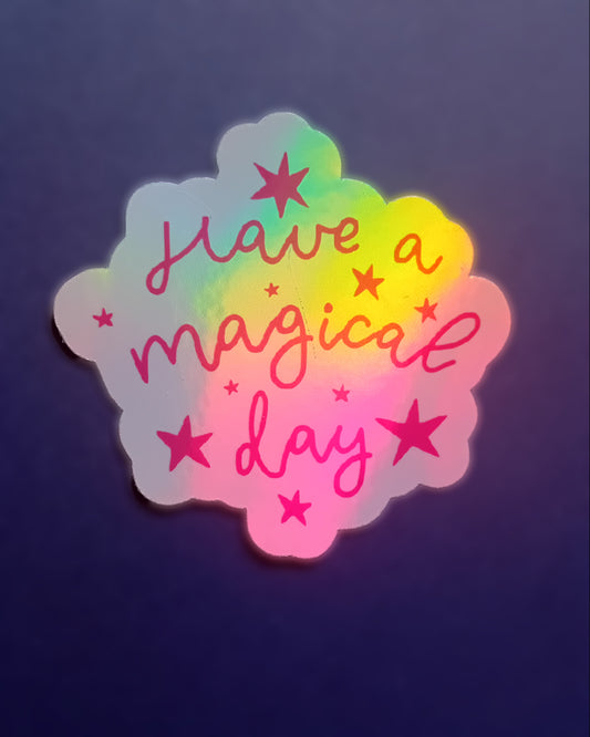 Spooky Holographic Magical Day Vinyl Sticker