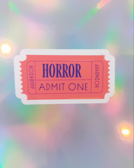 Spooky Horror Film Ticker Vinyl Sticker
