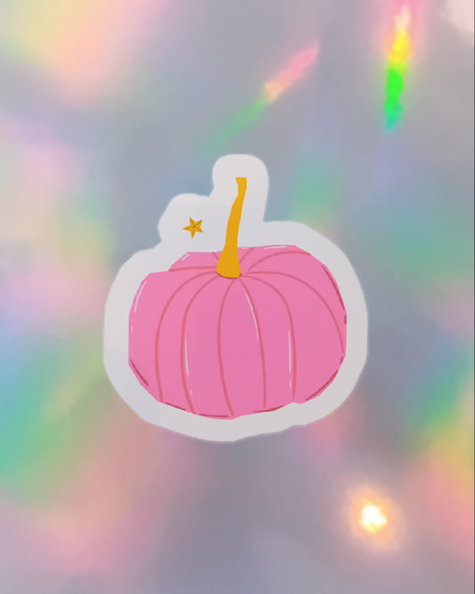 Spooky Pink Pumpkin Vinyl Sticker
